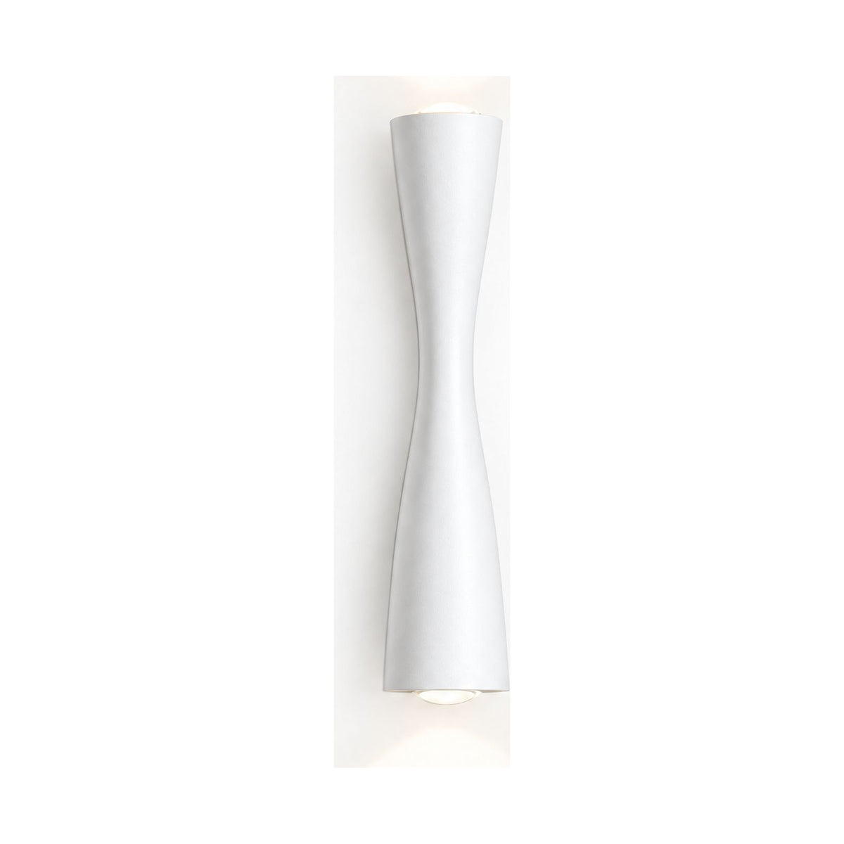 Hourglass Aluminium Up Down Wall Light in White on a white background