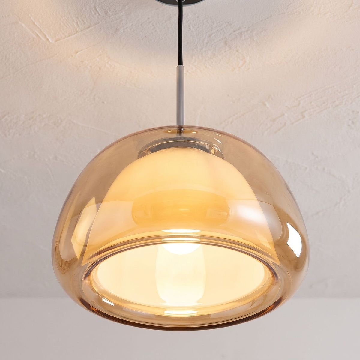 Jelly Glass Dome Pendant Light, close view from below