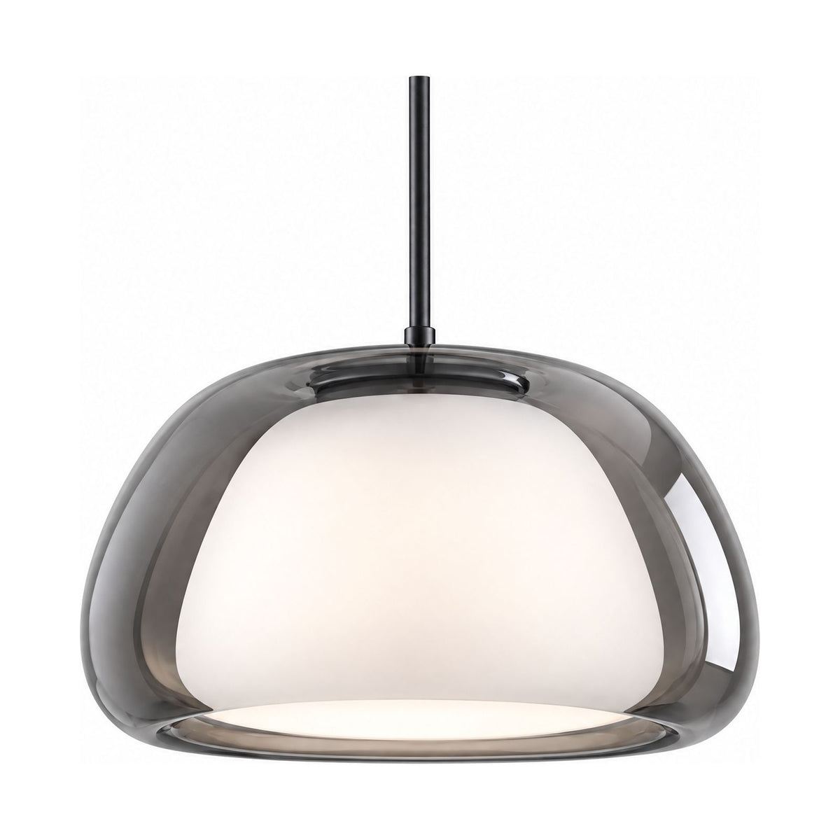 Jelly Glass Dome Pendant Light in smoked grey glass on a white background