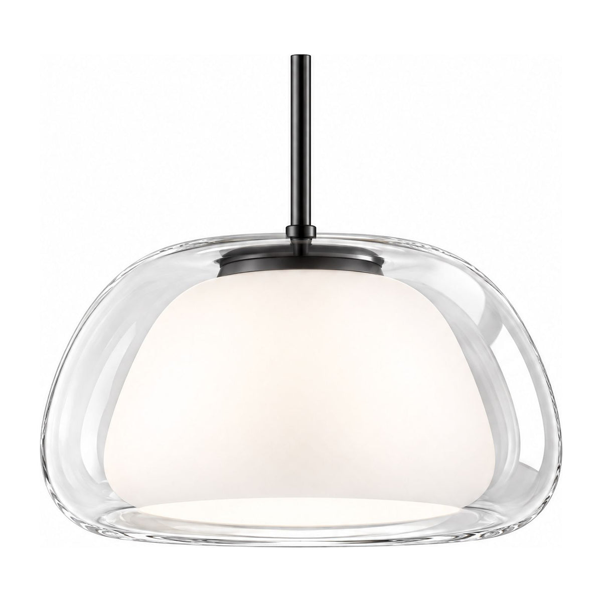 Jelly Glass Dome Pendant Light in clear glass on a white background