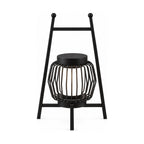 Large Retro Stainless Steel Outdoor Table Lamp on a white background