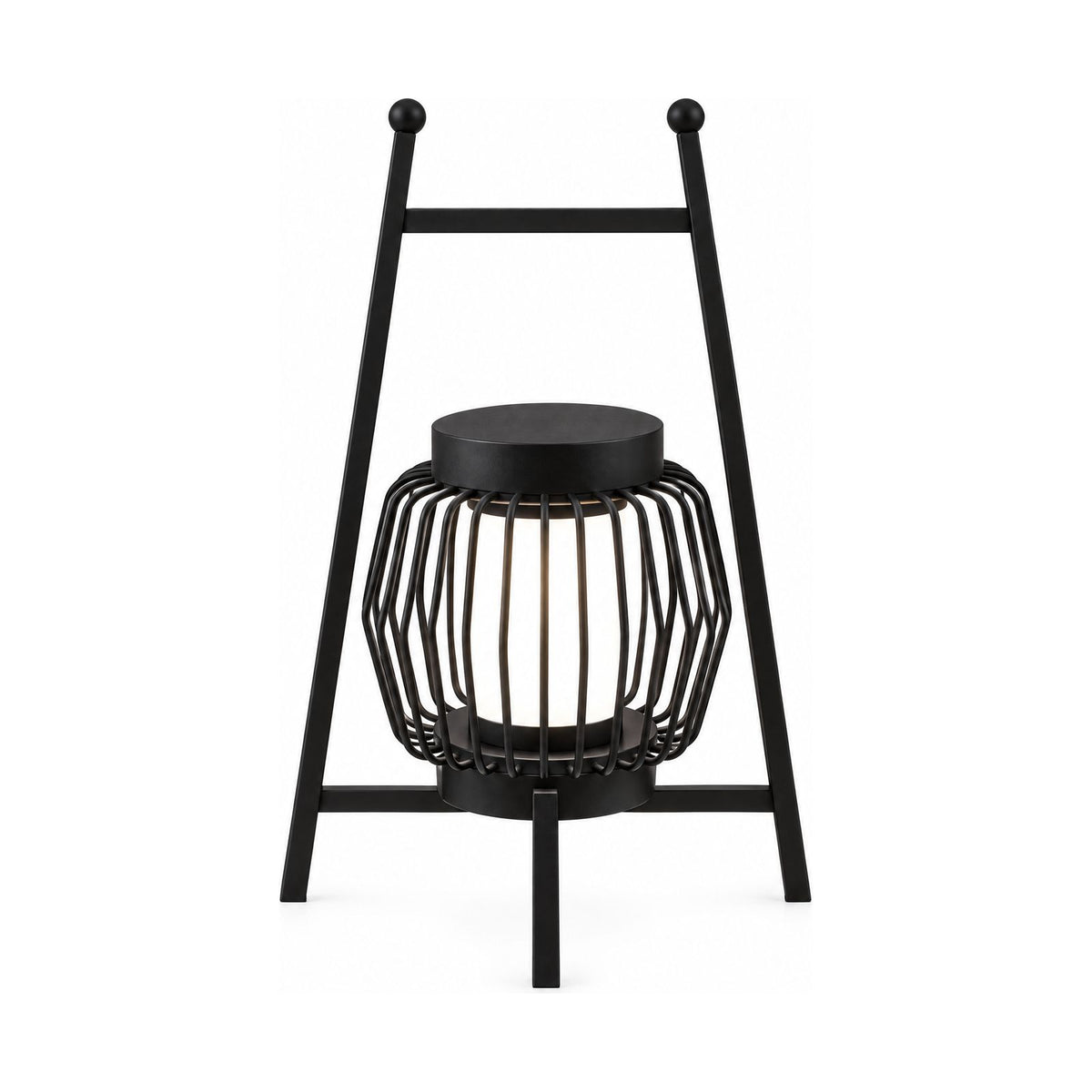Large Retro Stainless Steel Outdoor Table Lamp on a white background