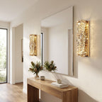 Layered Crystal Ribbon LED Wall Light in a pair on a wall of an Australian home