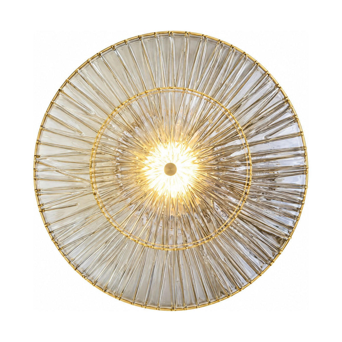 Layered Lotus Glass Round LED Wall Light on a white background