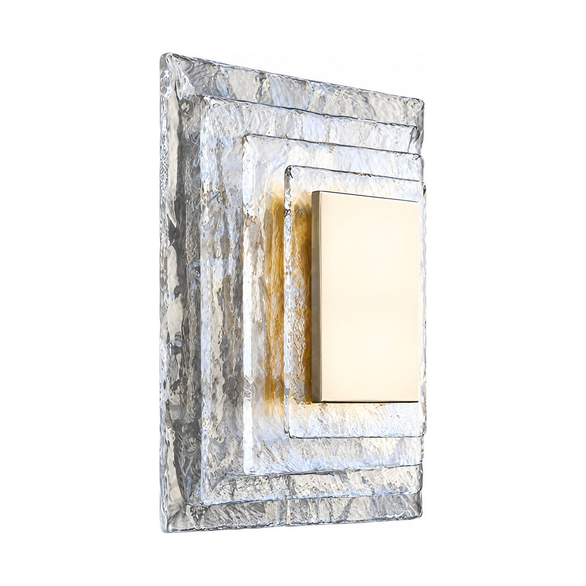 Layered Water Ripple Glass Panel Wall Light on a white background