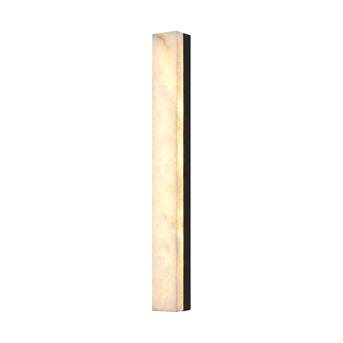Long Alabaster Bar LED Wall Light in Black on a white background