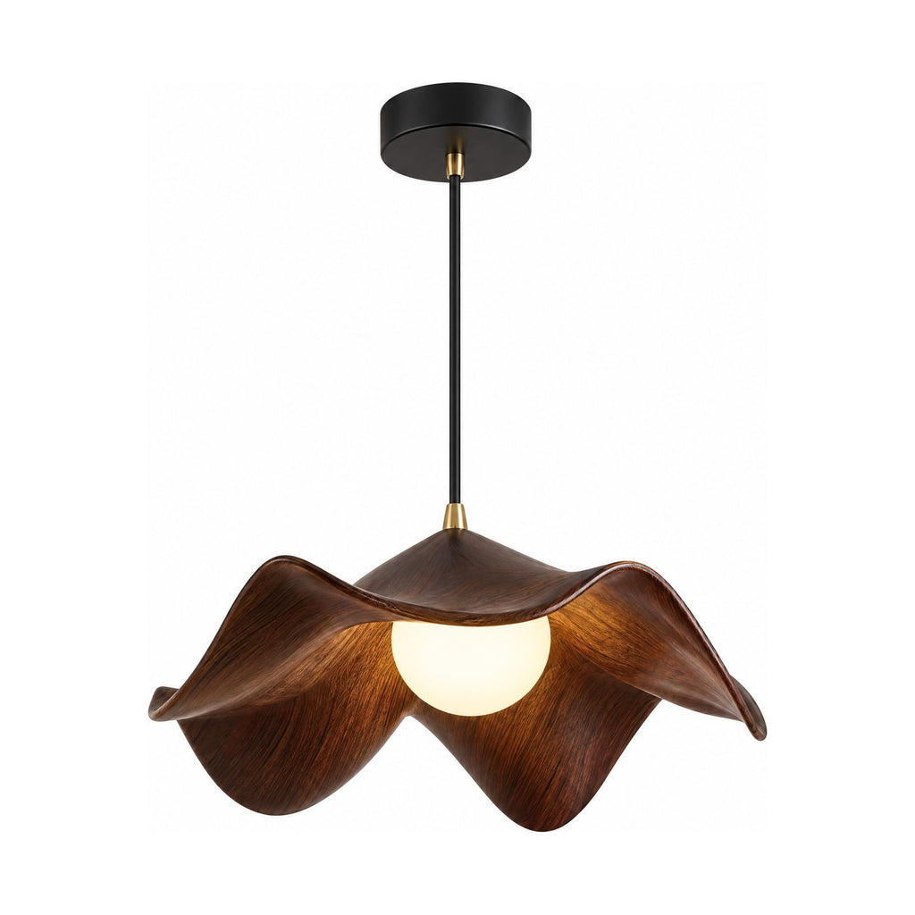 Lotus Leaf Resin Pendant Light on a white background