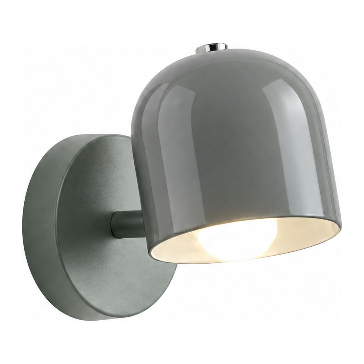Macaron Glass Flush Wall and Ceiling Light in Grey on a white background