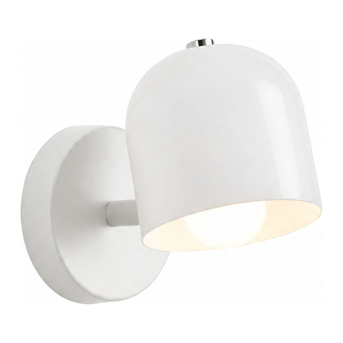 Macaron Glass Flush Wall and Ceiling Light in White on a white background