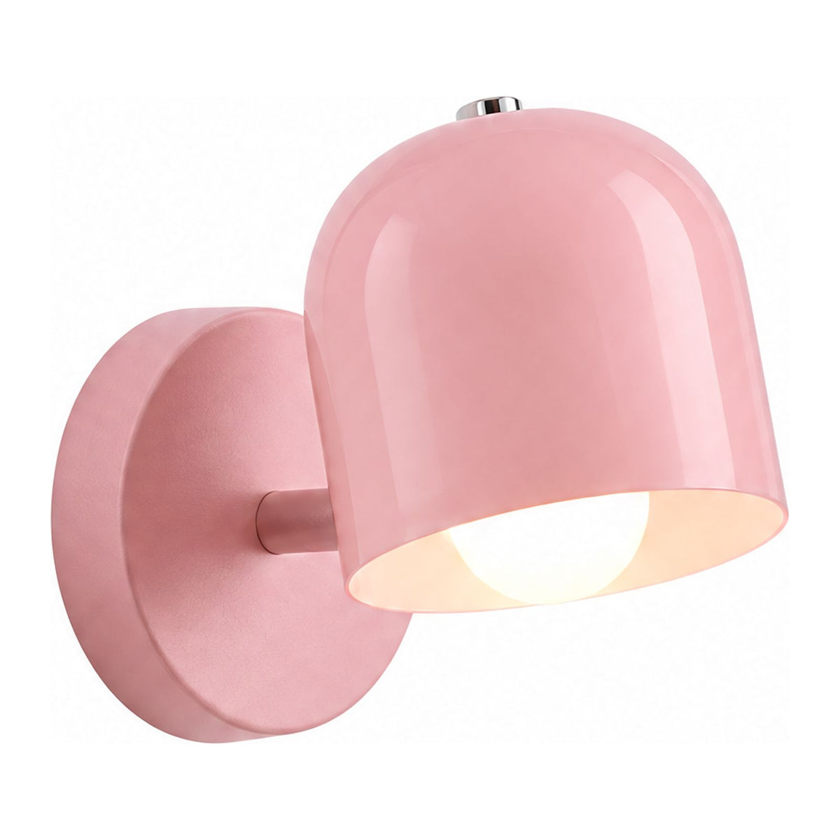 Macaron Glass Flush Wall and Ceiling Light in Pink on a white background
