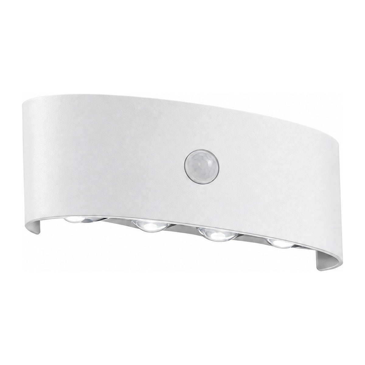 Metal and Acrylic Up Down Outdoor Wall Light in White on a white background