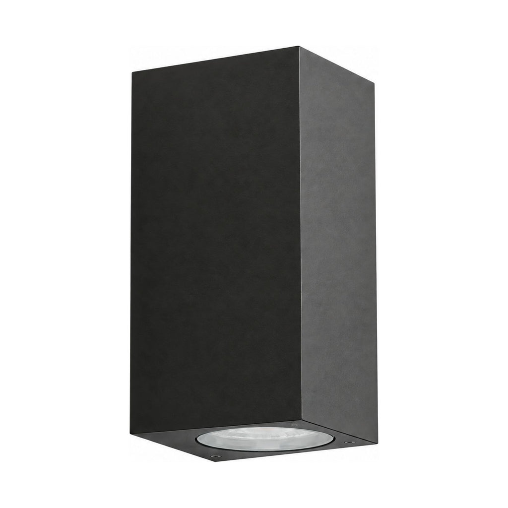 Metal and Glass GU10 Outdoor Wall Light on a white background
