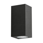 Metal and Glass GU10 Outdoor Wall Light on a white background