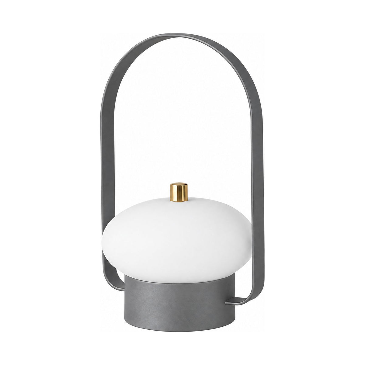 Mini Retro Portable Rechargeable Table Lamp in grey on a white background