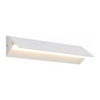 Minimalist White Metal Bar LED Wall Light on a white background