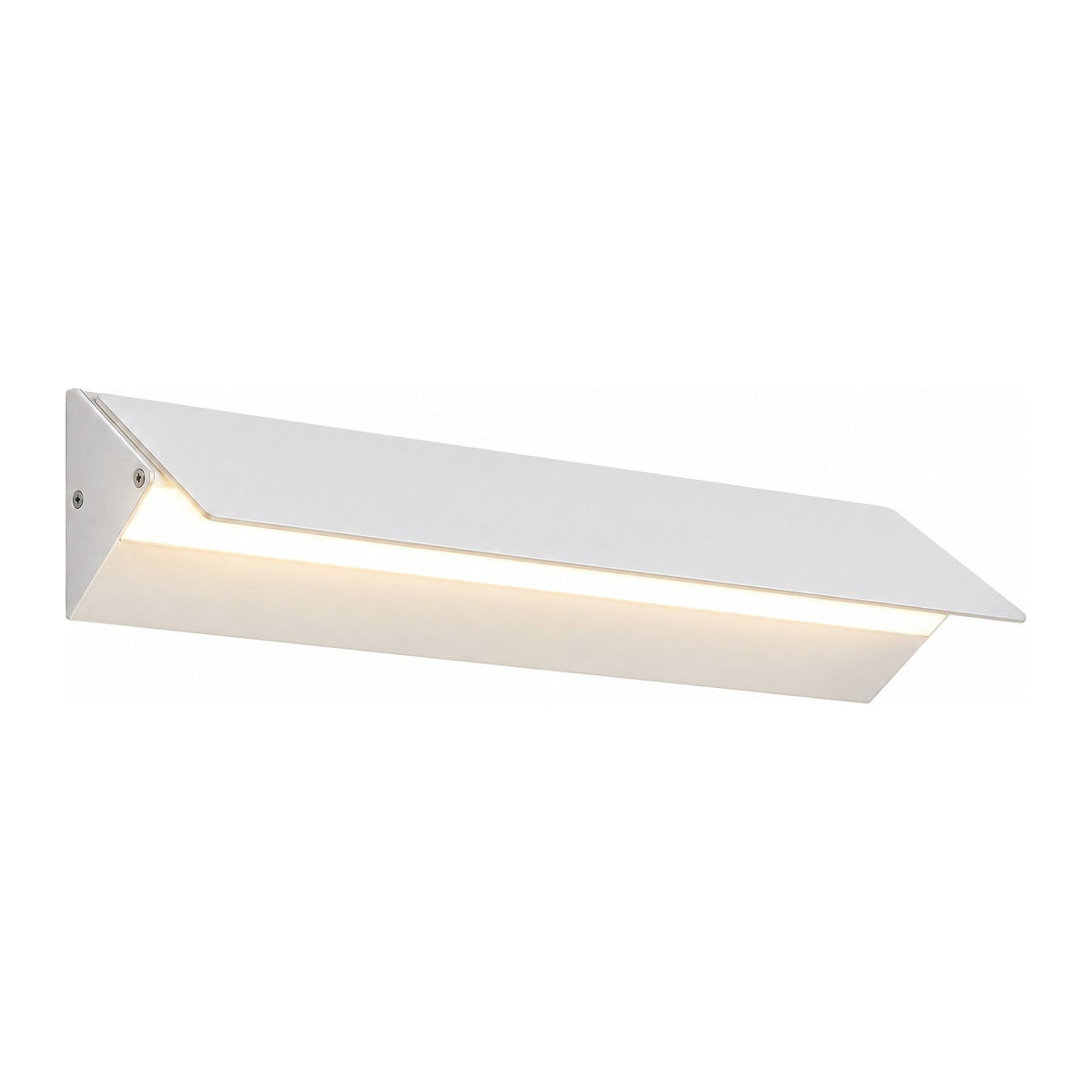 Minimalist White Metal Bar LED Wall Light on a white background
