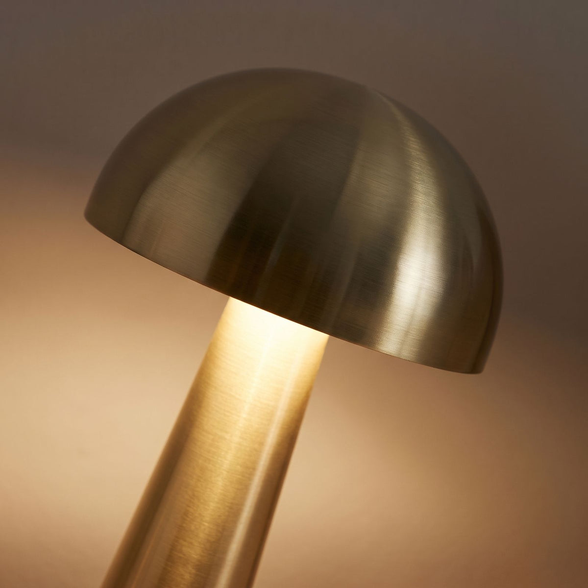 Close-up of the brushed gold dome