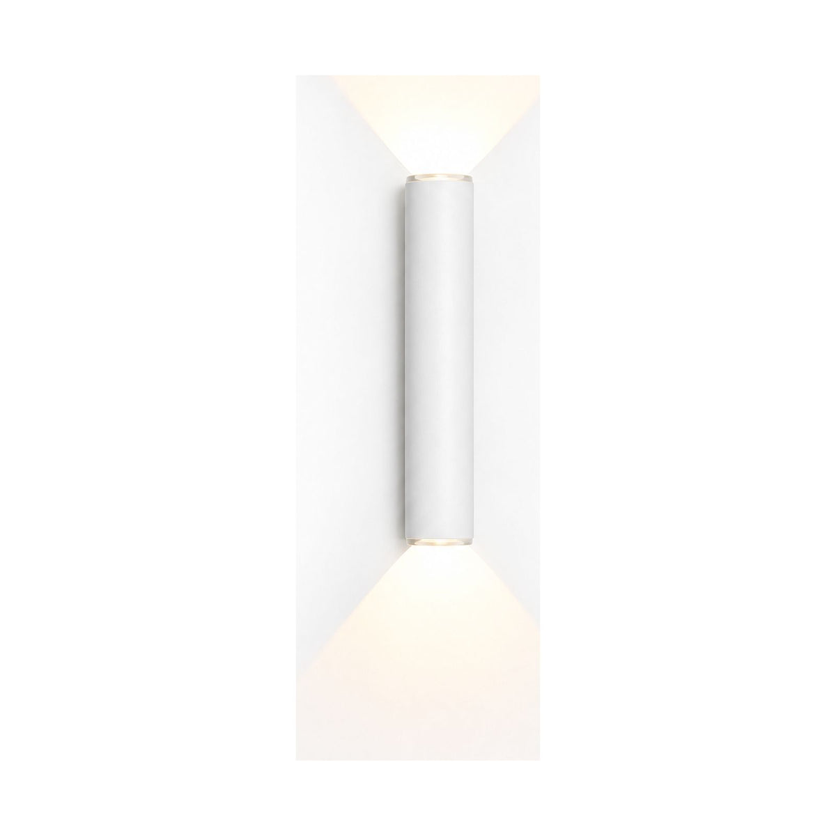 Narrow Aluminium Bar Up Down Wall Light in White on a white background