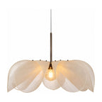 Open Petal Fabric Flower Pendant Light on a white background