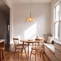 Open Petal Fabric Flower Pendant Light, 40 cm, above a small round table in a breakfast nook