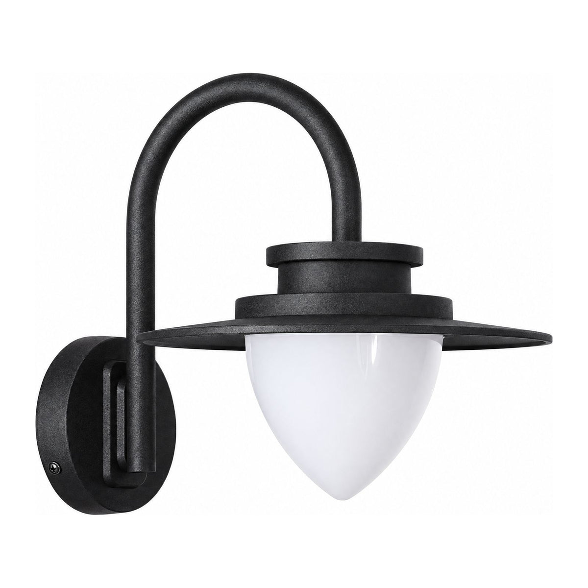 Pine Cone Glass Gooseneck Outdoor Wall Light in Sand Black on a white background