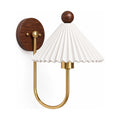 Pleated Ceramic Shade Bedside Wall Light on a white background