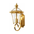 Polished Brass Coastal Outdoor Wall Lantern on a white background