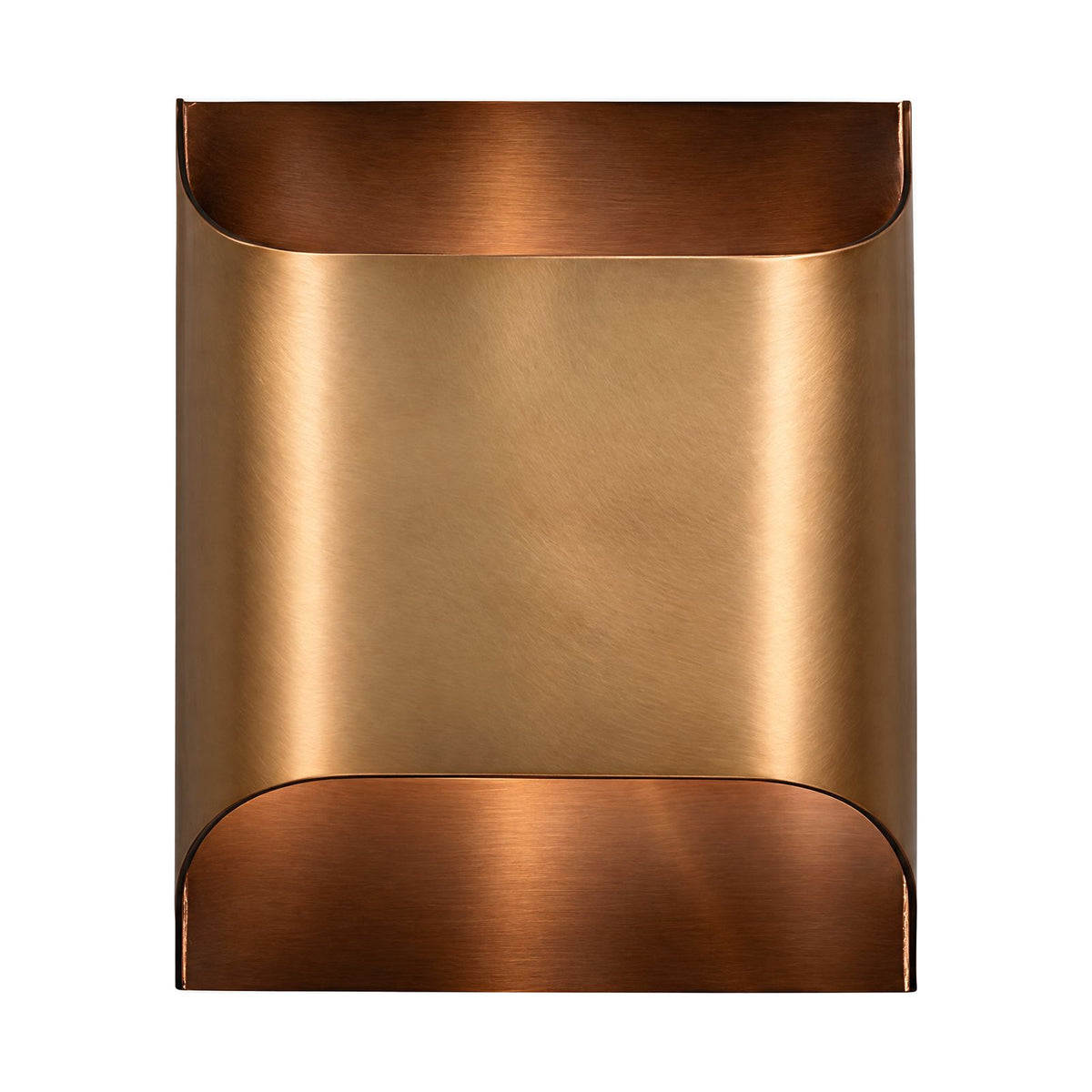 Polished Copper Double LED Wall Light on a white background