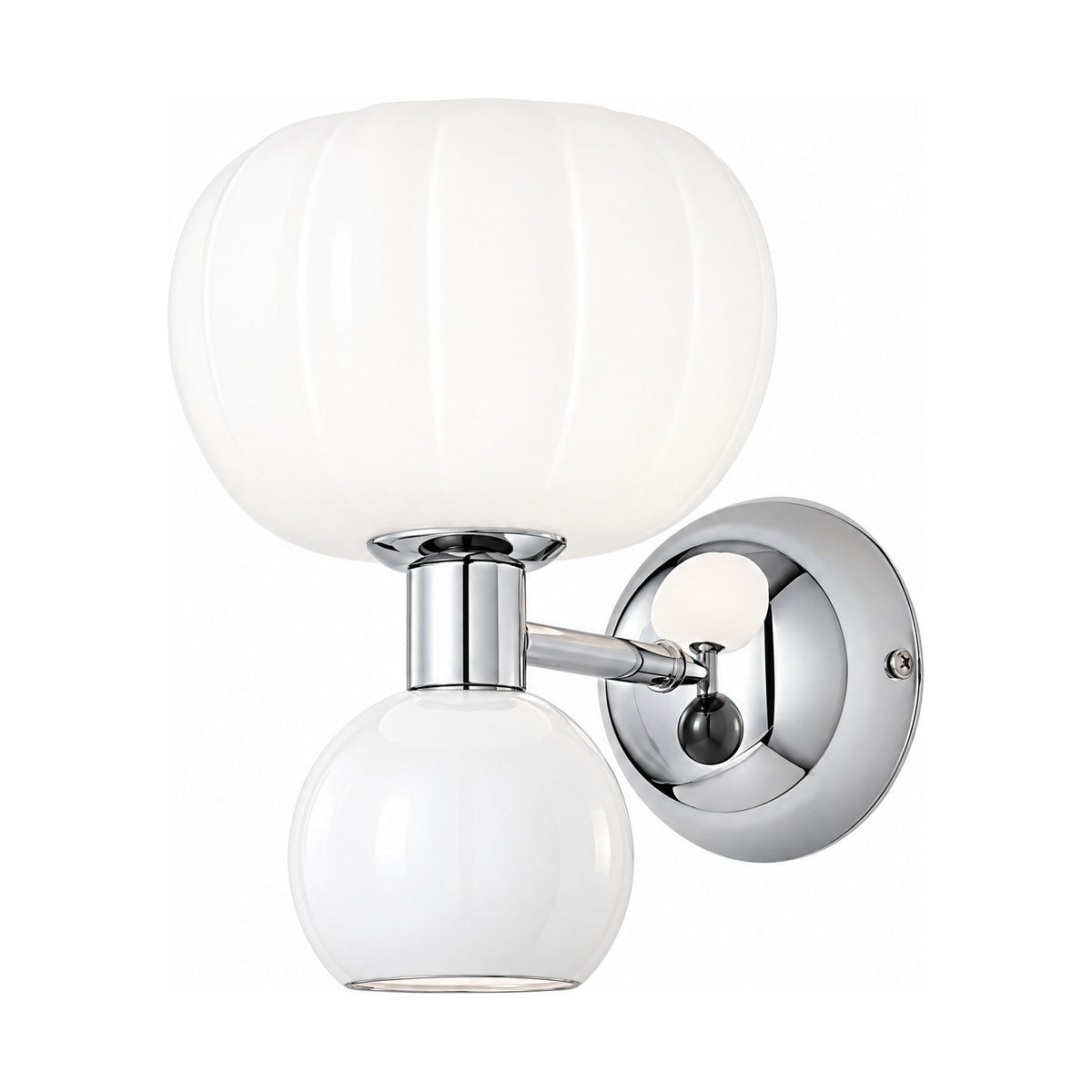 Pumpkin Shade Chrome Wall Sconce on a white background