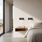 Recessed Pop-Out Bedside Reading Wall Light in a pair on a wall of an Australian home