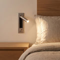Recessed Swivel Tube Bedside Reading Wall Light beside a bed