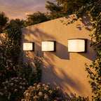 Rectangular Acrylic Solar Outdoor Wall Light in a pair on the facade of an Australian home