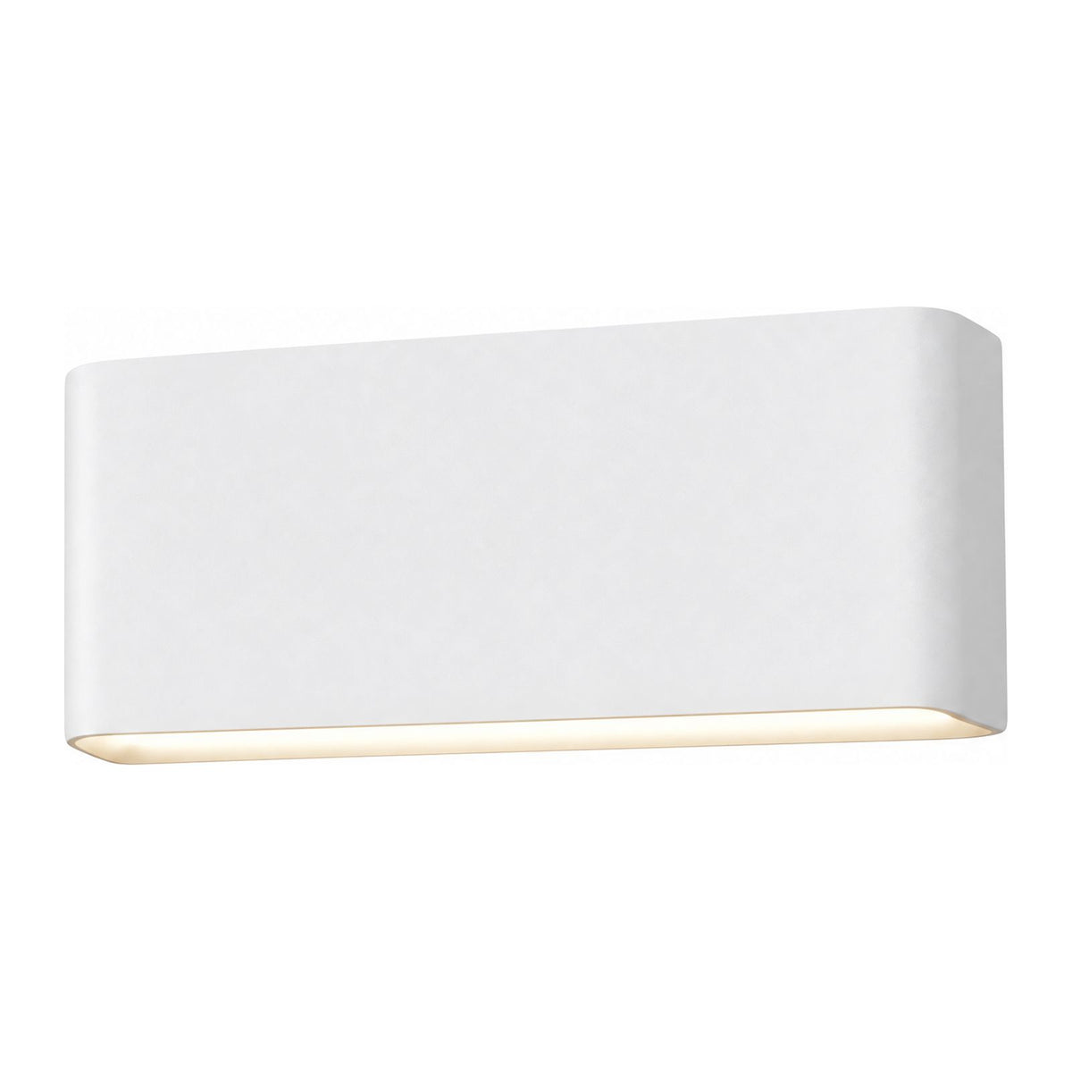Rectangular Acrylic Up Down Outdoor Wall Light in White on a white background