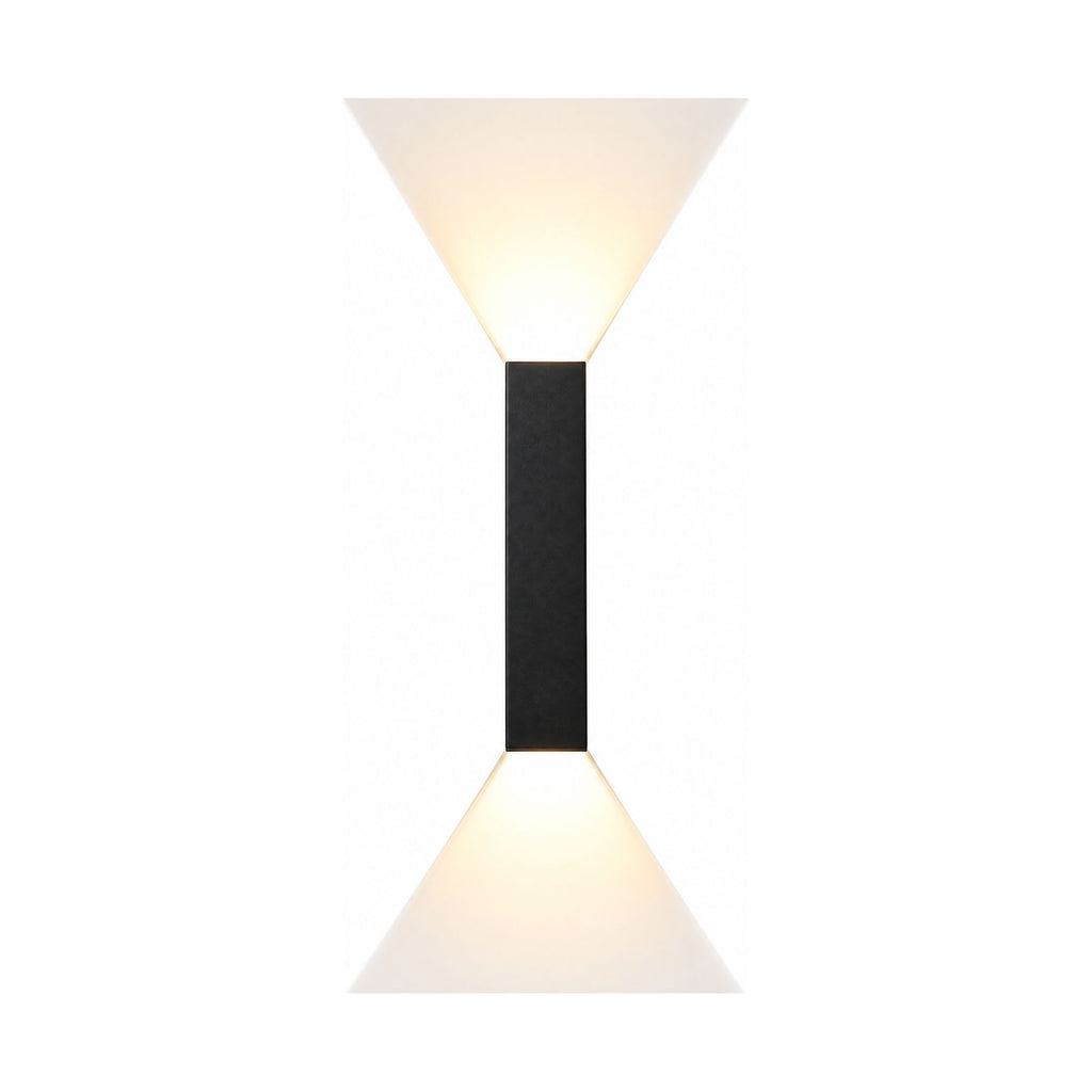 Rectangular Aluminium and Glass Up-Down Wall Light on a white background
