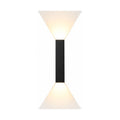 Rectangular Aluminium and Glass Up-Down Wall Light on a white background