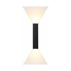 Rectangular Aluminium and Glass Up-Down Wall Light on a white background
