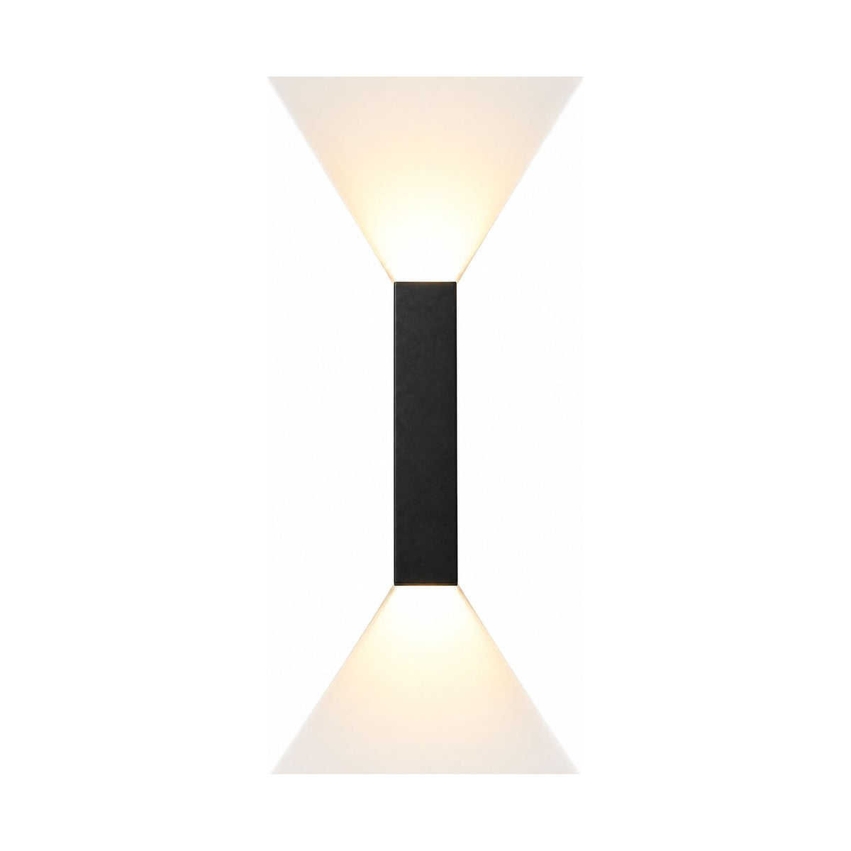 Rectangular Aluminium and Glass Up-Down Wall Light on a white background