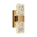 Rectangular Textured Crystal Up Down Wall Light on a white background