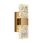 Rectangular Textured Crystal Up Down Wall Light on a white background