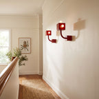 Red Iron Cube Wall Light in a pair on a wall of an Australian home
