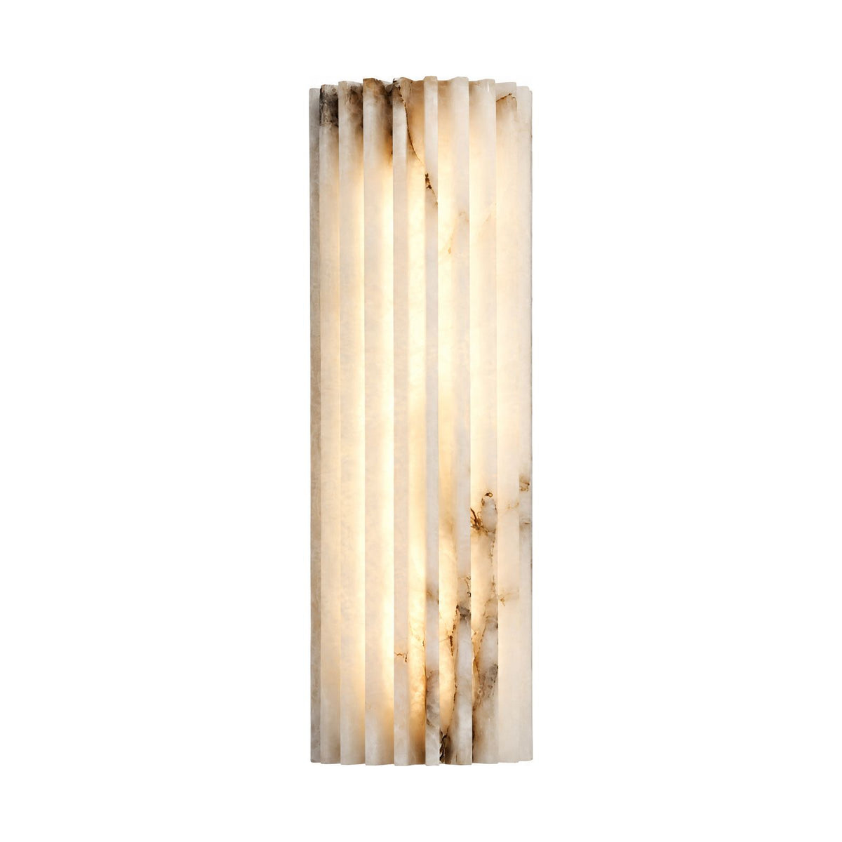 Ribbed Alabaster Column LED Wall Light on a white background