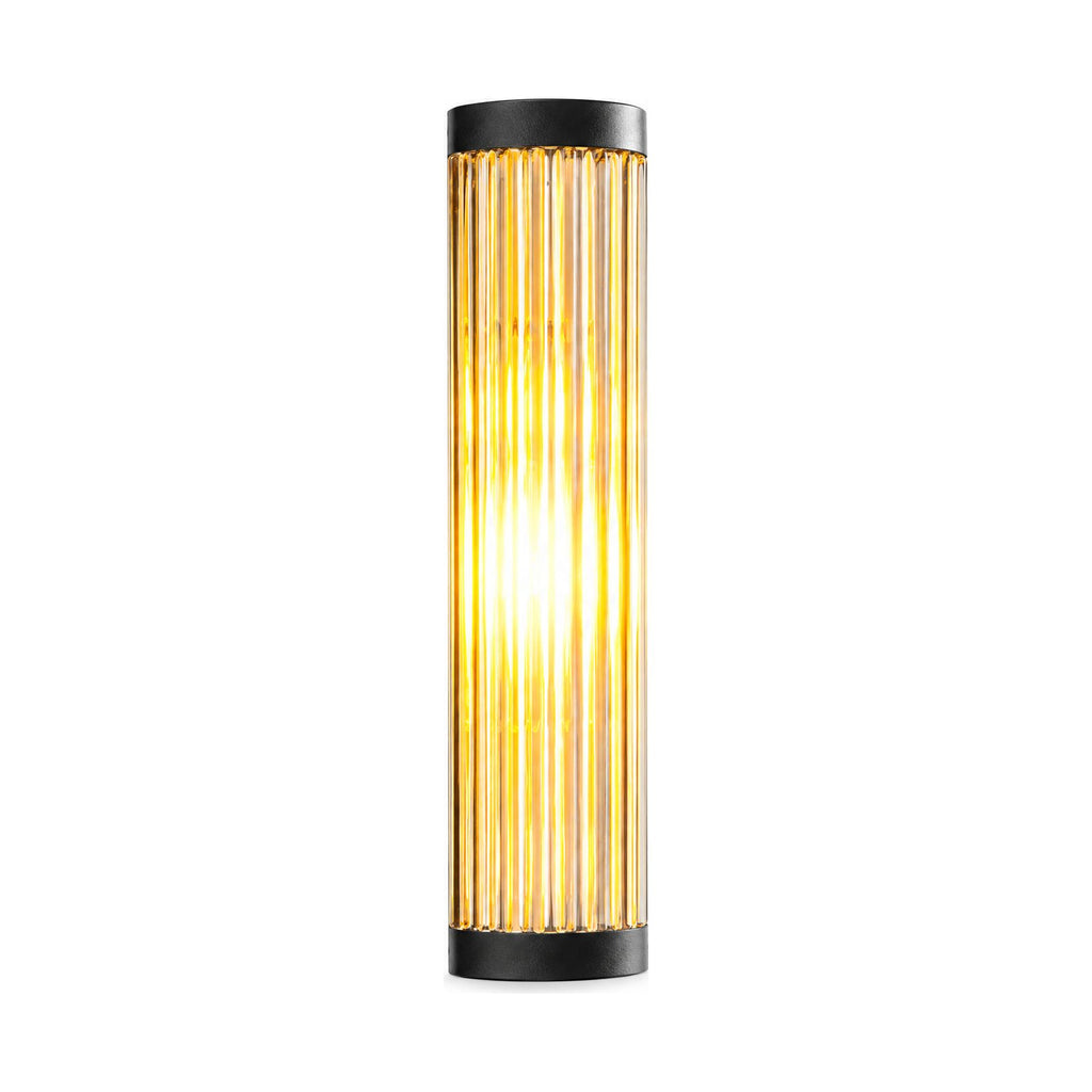 Ribbed Glass Cylinder Outdoor Wall Light on a white background