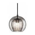 Ribbed Glass Globe Pendant Light on a white background