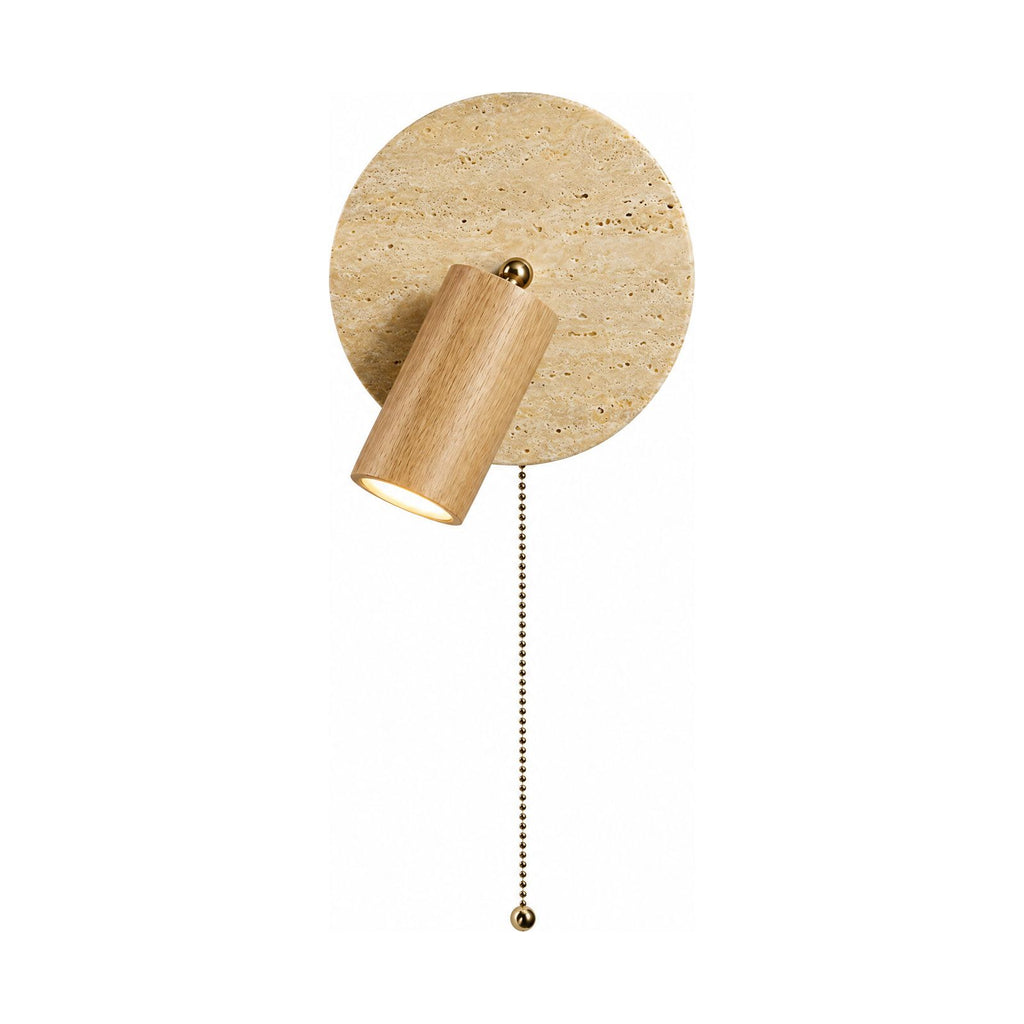 Rotatable Travertine Spotlight Wall Light on a white background
