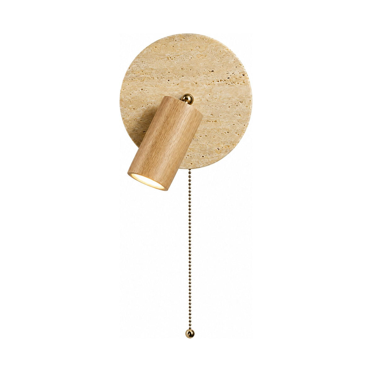 Rotatable Travertine Spotlight Wall Light on a white background