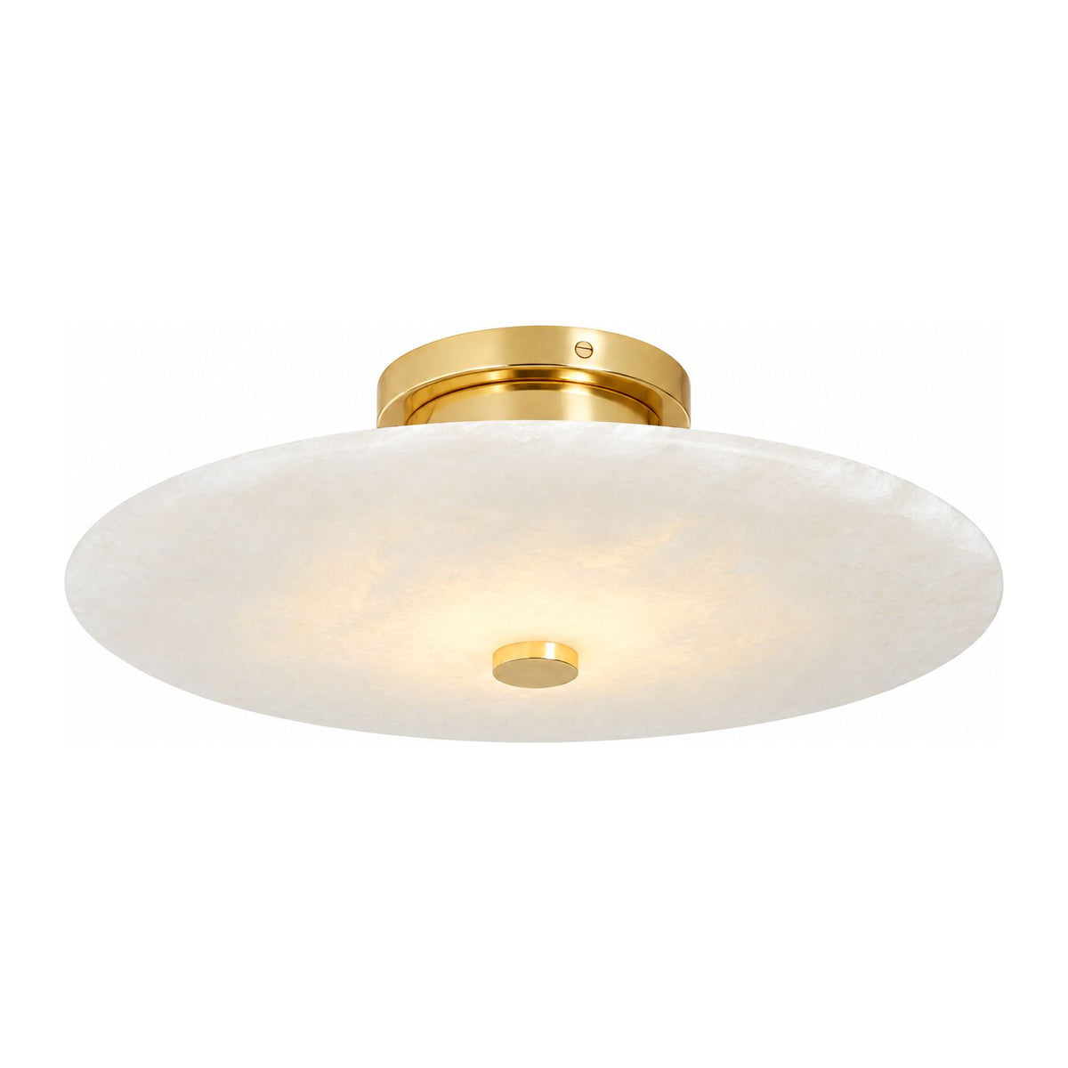 Round Alabaster Flush Wall and Ceiling Light on a white background