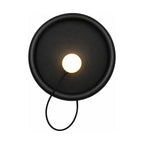 Round Iron Ring Wall Light with Magnetic Bulb on a white background