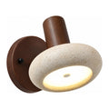 Round Travertine Swivel Bedside Wall Light on a white background