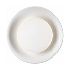 Round White Gypsum and Acrylic Wall Light on a white background