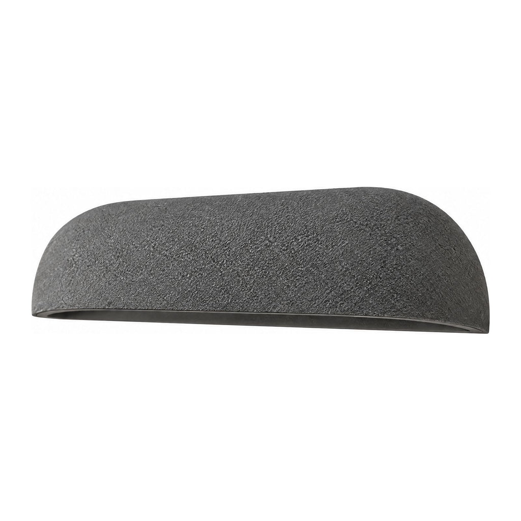Semi Oval Stone Outdoor Wall Light on a white background